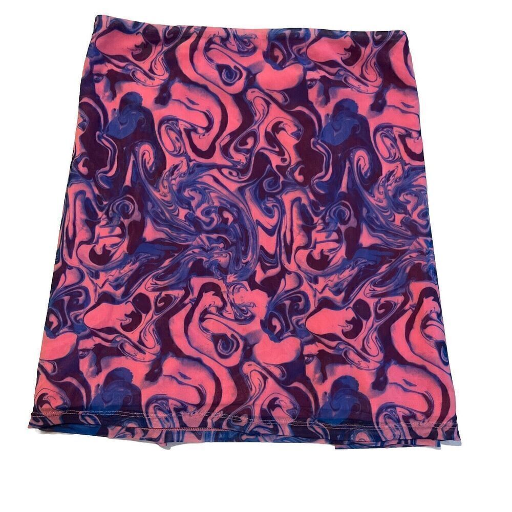 BP PINK AND BLUE SWIRL MINI SKIRT SIZE 4XL